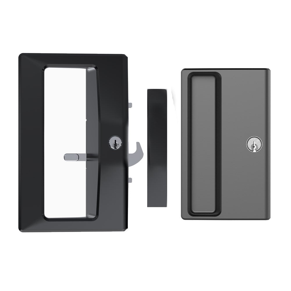 Austral Yarra Essentials Sliding Door Double Cylinder Deadlock - Flat Outer Handle - 16mm Strikebox