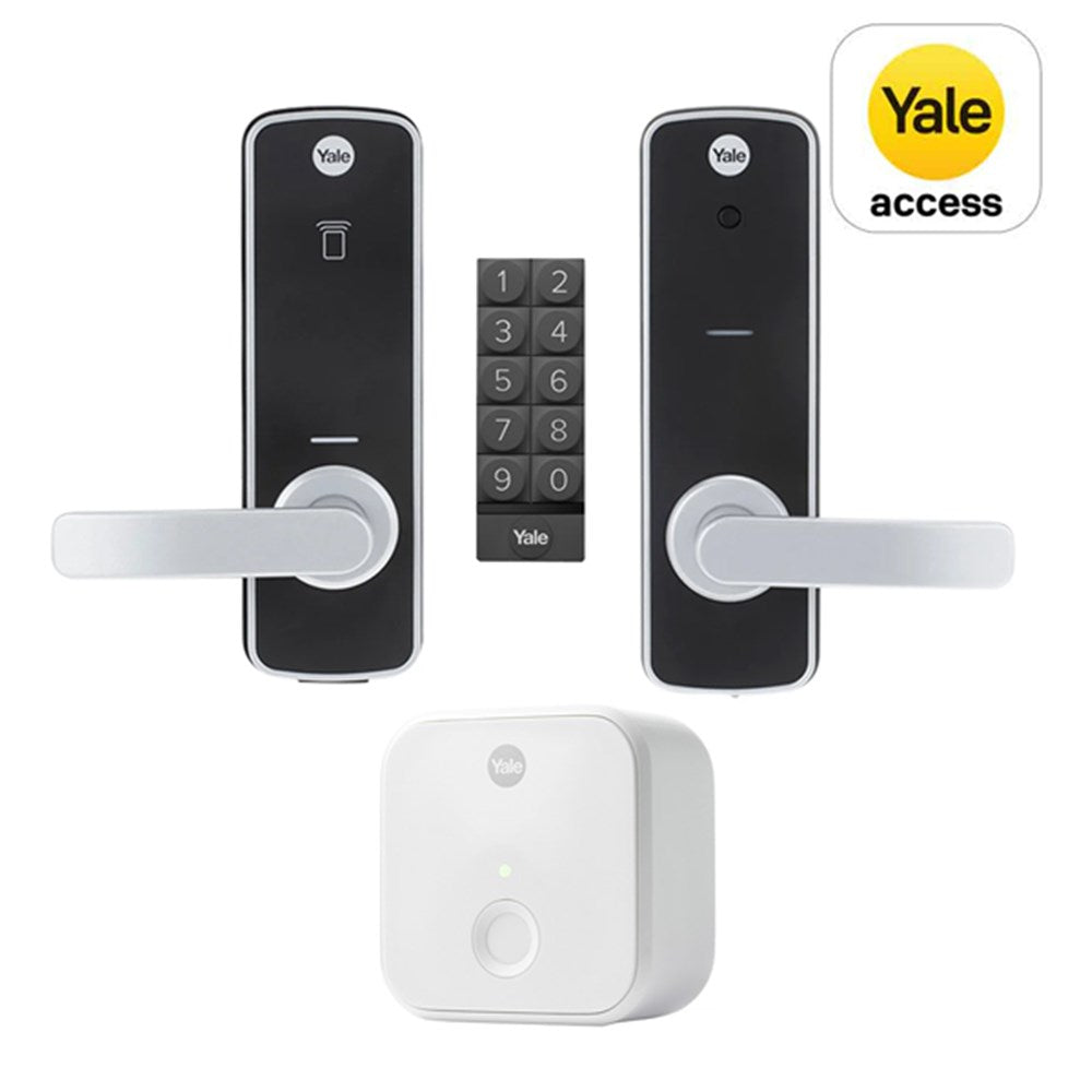 Yale Unity Entrance Lock with Connect Bridge and Keypad Silver - YUR/DEL/KIT/SIL
